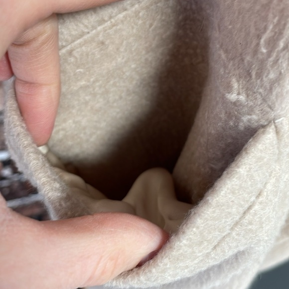 Waverly Grey libērant Pea Coat Womens 8 Cream Collar Button Textured Long Jacket - Picture 9 of 14